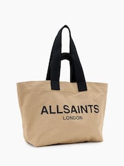 AllSaints Brown Ali Canvas Tote 100% Cotton Bag - Image 3 of 5