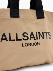 AllSaints Brown Ali Canvas Tote 100% Cotton Bag - Image 4 of 5