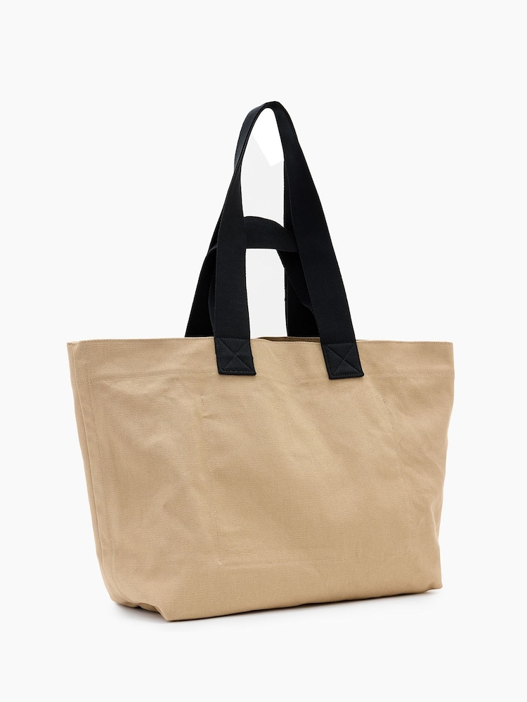 AllSaints Brown Ali Canvas Tote 100% Cotton Bag - Image 5 of 5