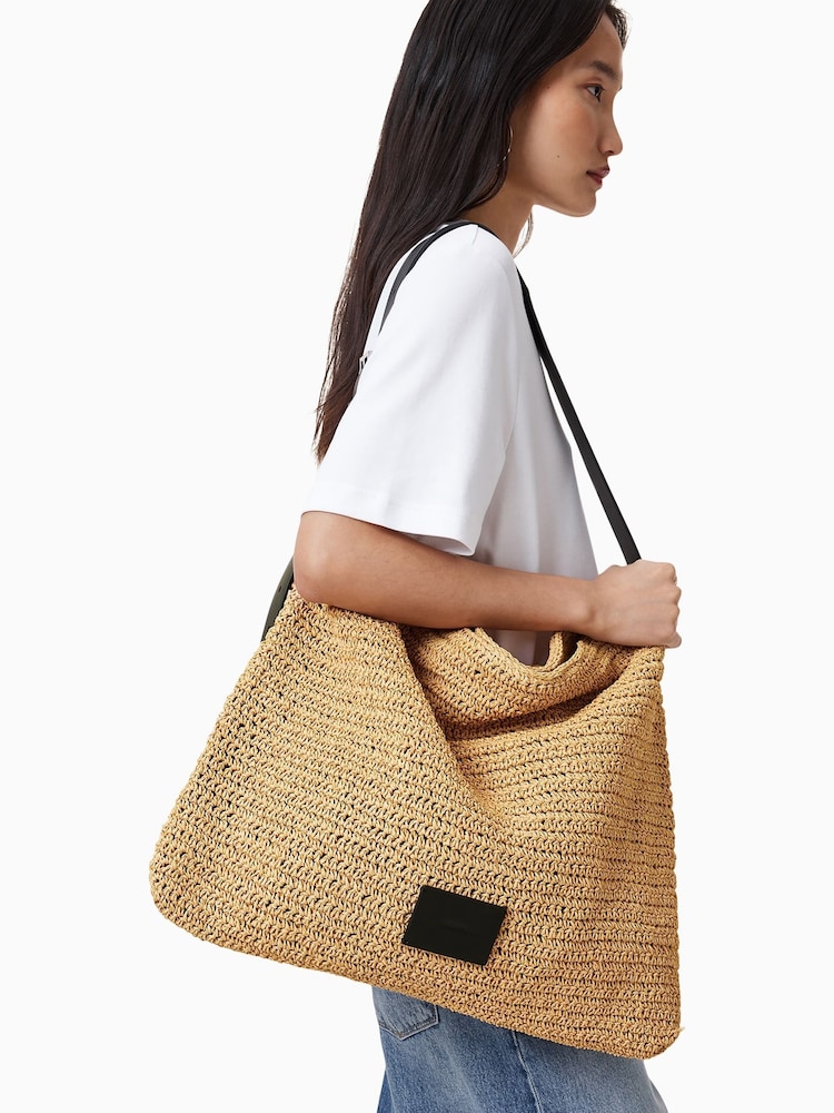 AllSaints Cream Asha Paper Shoulder Bag - Image 2 of 7