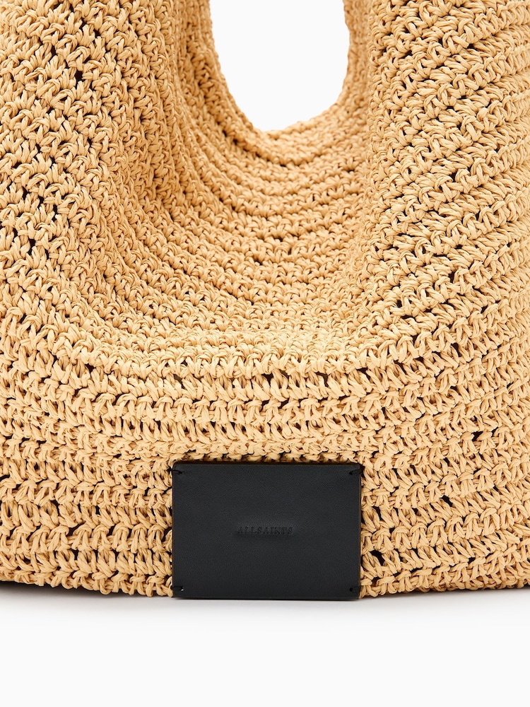 AllSaints Cream Asha Paper Shoulder Bag - Image 5 of 7