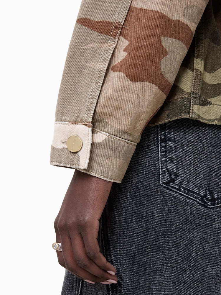 AllSaints Green Amelia Camo Jacket - Image 4 of 7