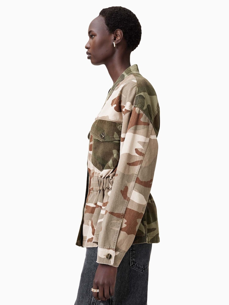 AllSaints Green Amelia Camo Jacket - Image 5 of 7