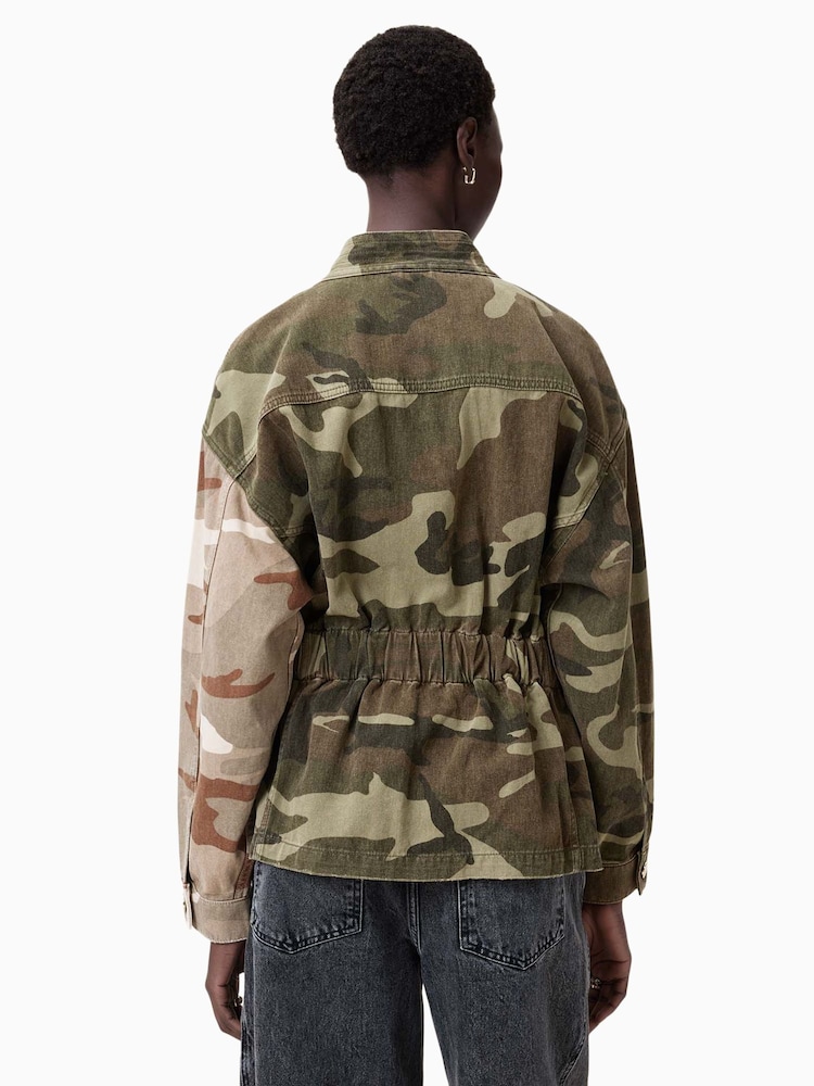 AllSaints Green Amelia Camo Jacket - Image 6 of 7