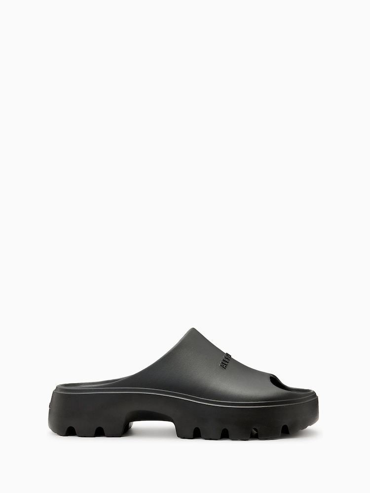 AllSaints Black Eclipse Sliders - Image 1 of 5