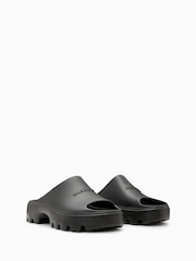 AllSaints Black Eclipse Sliders - Image 2 of 5