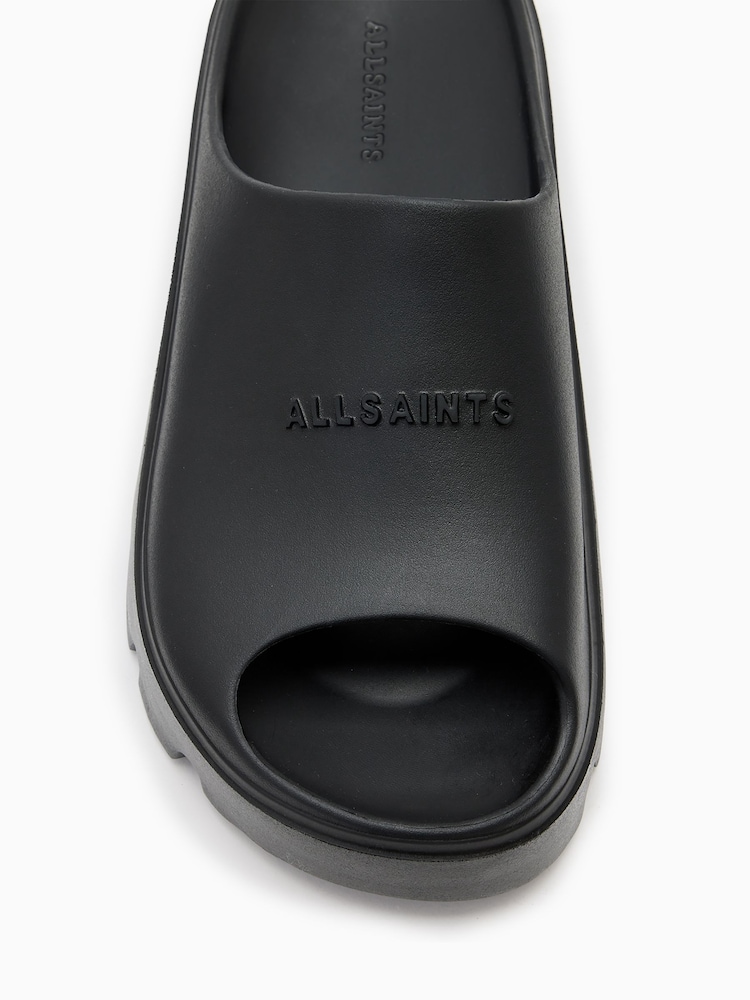 AllSaints Black Eclipse Sliders - Image 5 of 5