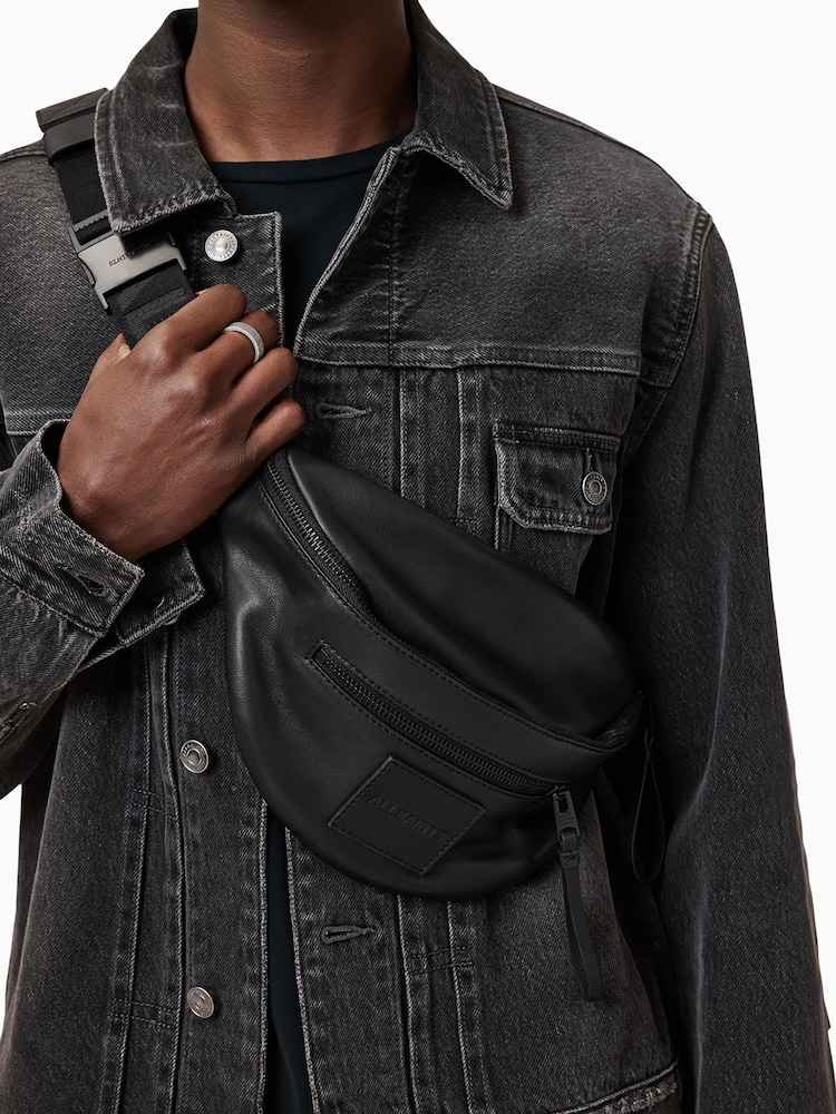 AllSaints Black Itoko Bum Bag - Image 7 of 7