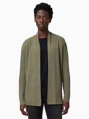 AllSaints Green Mode Merino Open Car Cardigan - Image 4 of 6