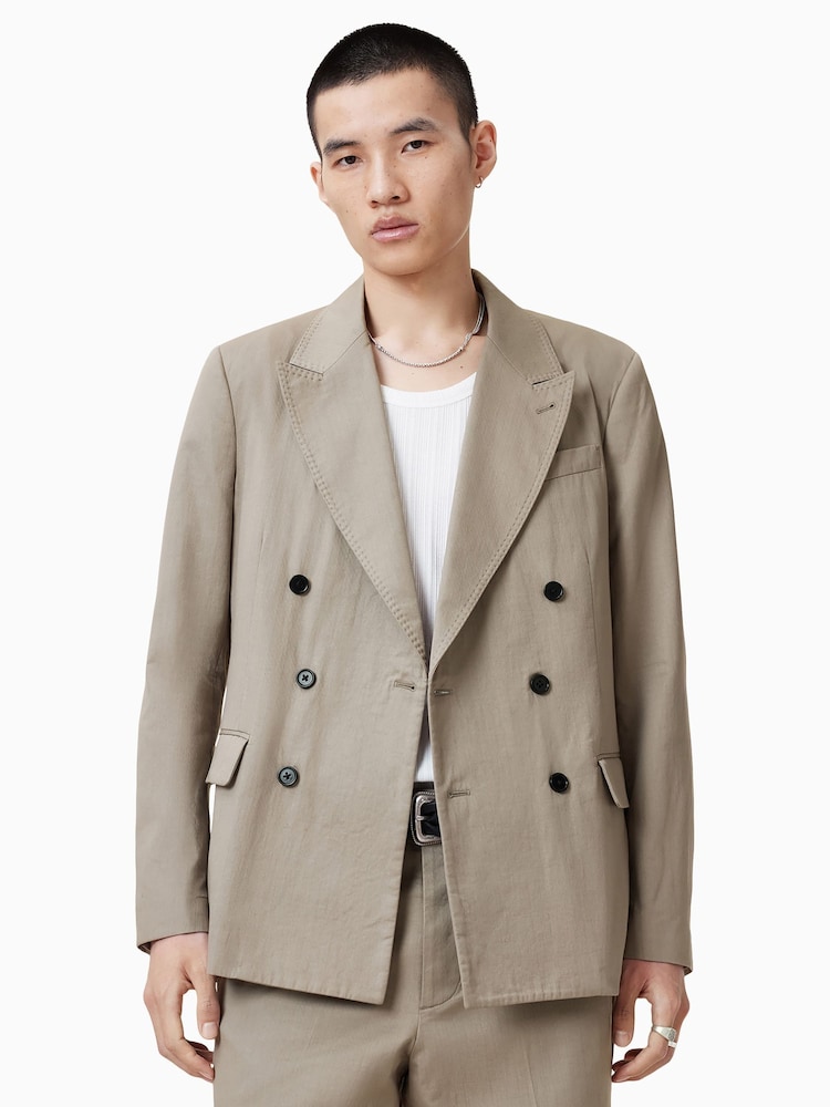 AllSaints Grey Newton Blazer - Image 1 of 9