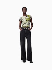 AllSaints Green Ellie Mesh T-Shirt - Image 5 of 8