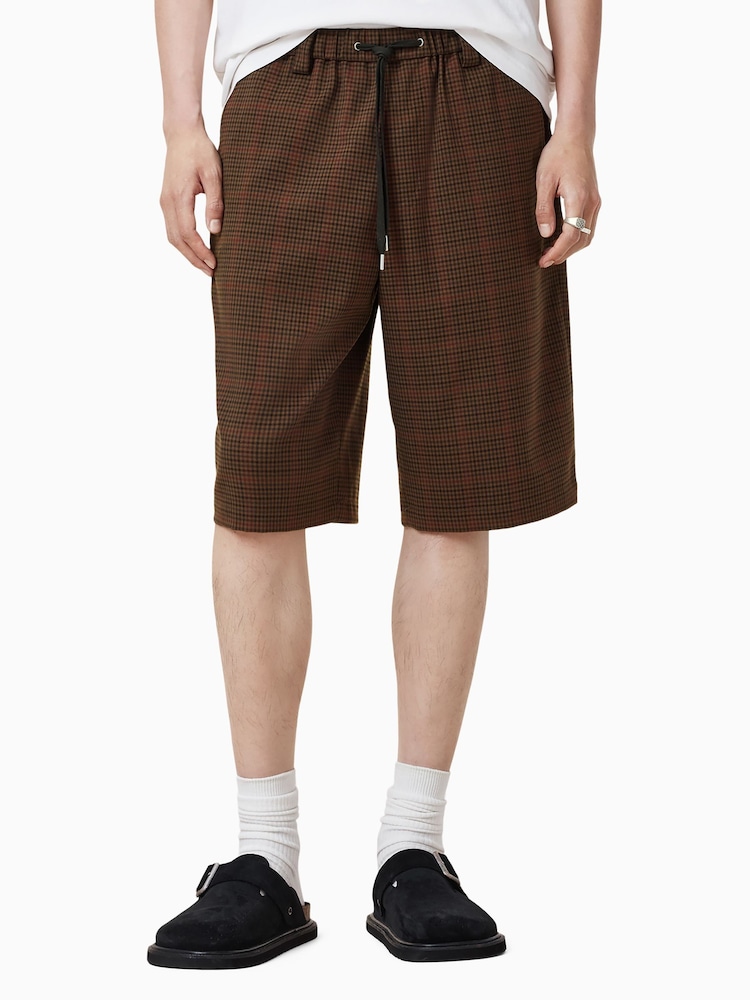 AllSaints Brown Newell Shorts - Image 4 of 8