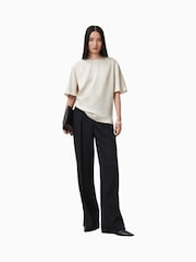 AllSaints White Amelie Satin T-Shirt - Image 1 of 8
