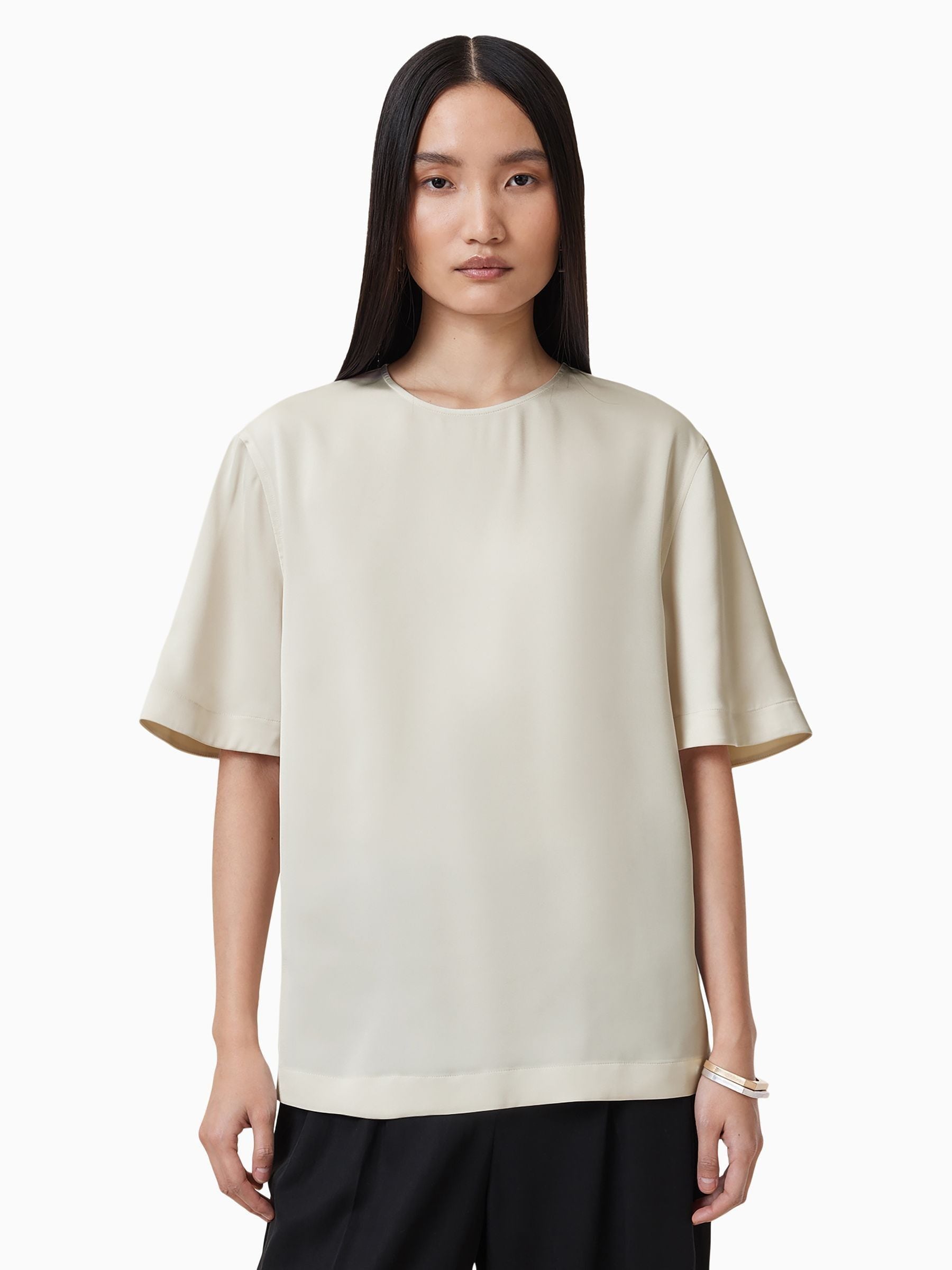 ★ALLSAINTS★ Amelie satin tee W032PC5 AllSaints Women's Amelie Satin Tee, Black at Amazon Women's