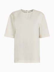 AllSaints White Amelie Satin T-Shirt - Image 8 of 8