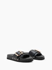AllSaints Black Ellie Stud Sliders - Image 3 of 6