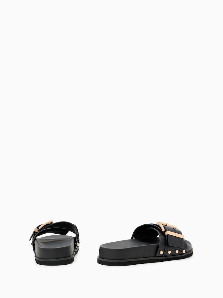 AllSaints Black Ellie Stud Sliders - Image 4 of 6