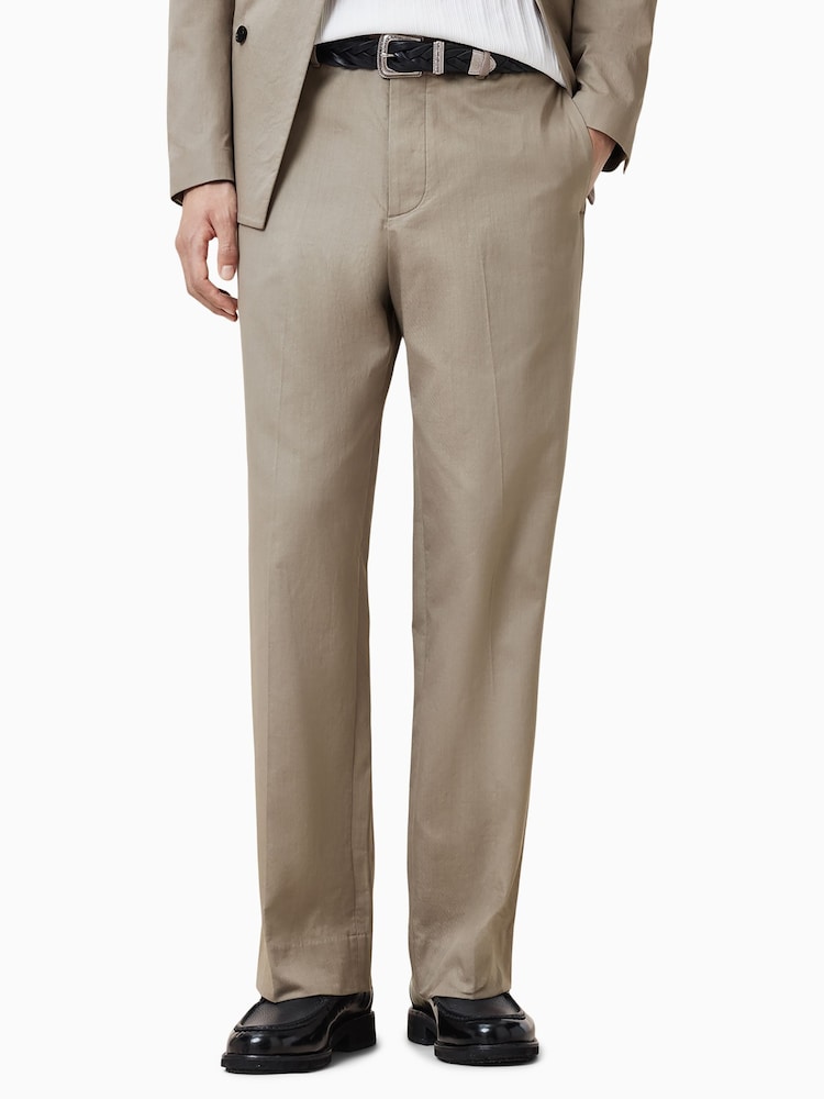 AllSaints Brown Newton Trousers - Image 1 of 6