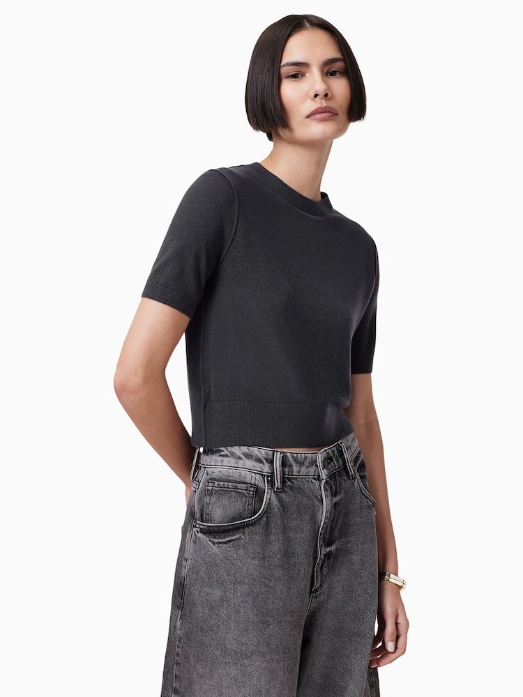 AllSaints Black Elsie T-Shirt - Image 1 of 6