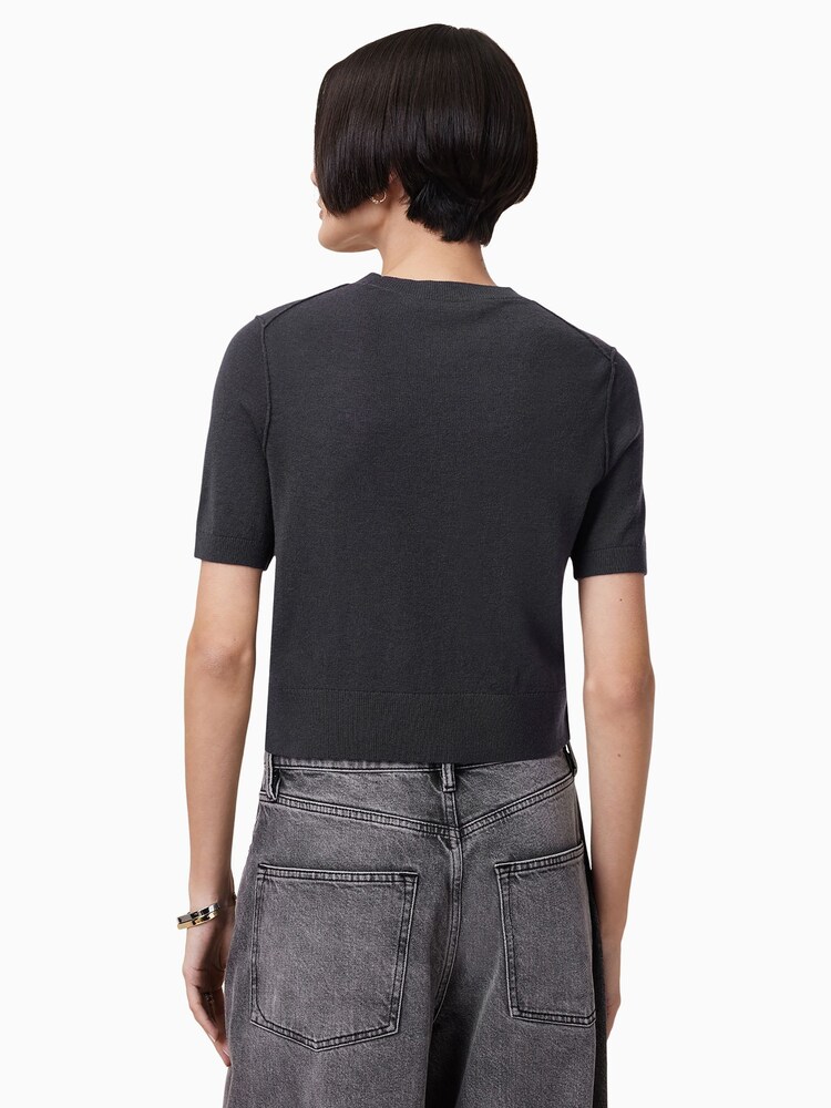 AllSaints Black Elsie T-Shirt - Image 5 of 6