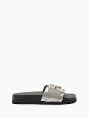 AllSaints Grey Ellie Stud Sliders - Image 3 of 7