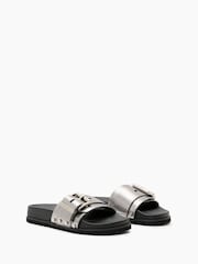 AllSaints Grey Ellie Stud Sliders - Image 4 of 7