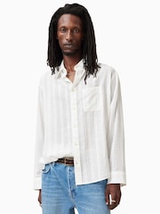 AllSaints White Karmi Long Sleeve 100% Cotton Shirt - Image 1 of 7