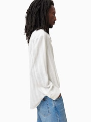 AllSaints White Karmi Long Sleeve 100% Cotton Shirt - Image 2 of 7