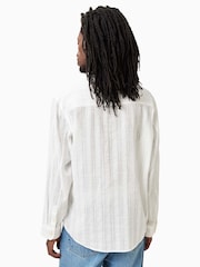 AllSaints White Karmi Long Sleeve 100% Cotton Shirt - Image 6 of 7
