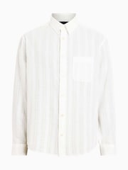 AllSaints White Karmi Long Sleeve 100% Cotton Shirt - Image 7 of 7