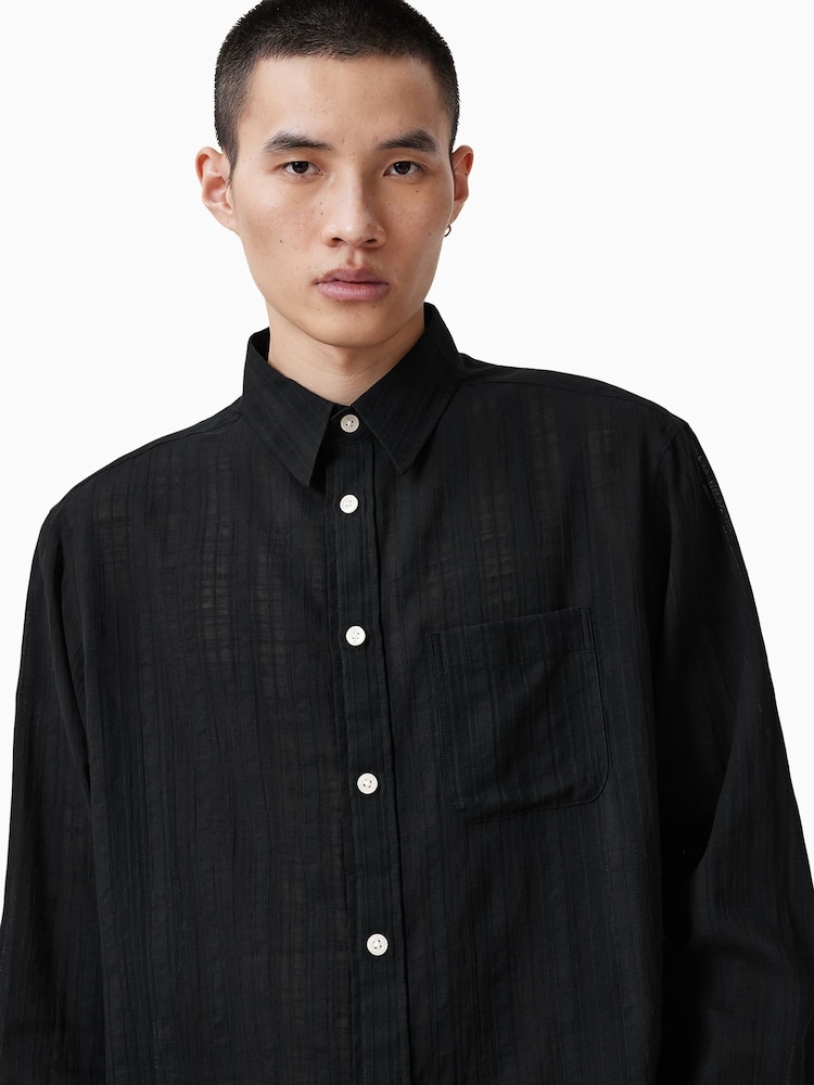 AllSaints Karmi Long Sleeve 100% Cotton Shirt - Изображение 2 из 8