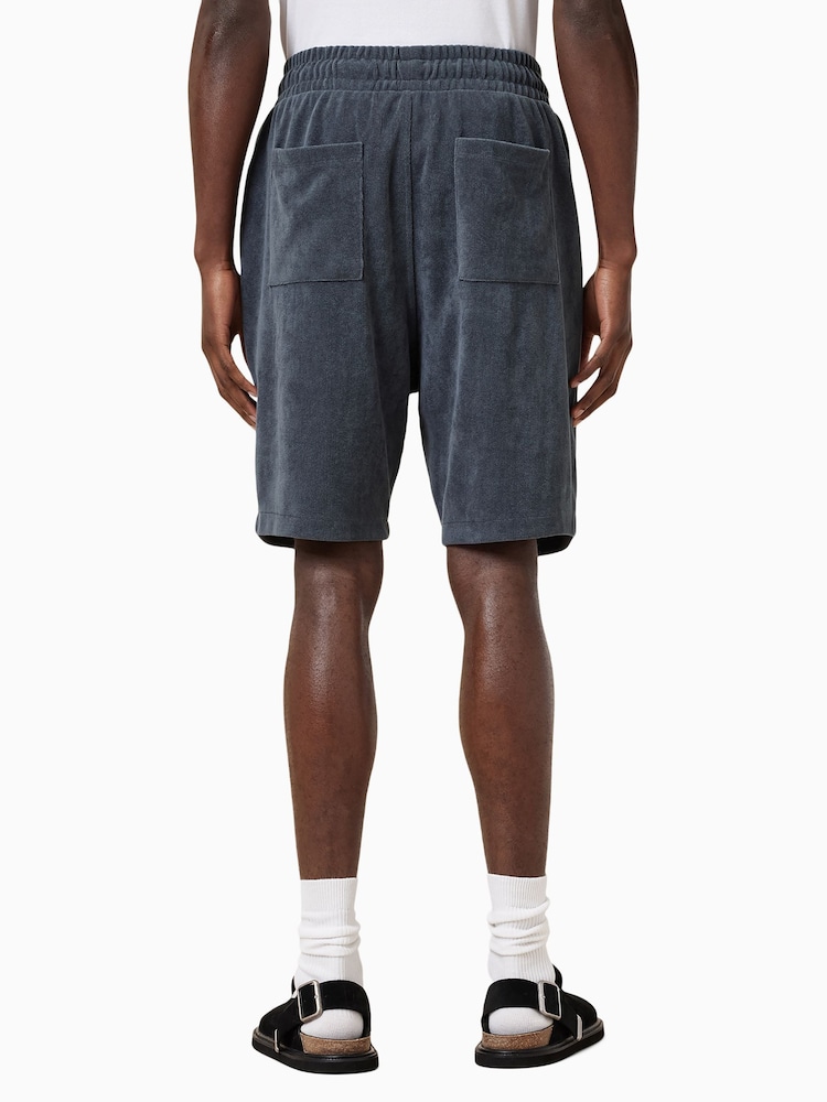 AllSaints Blue Felix Sweat Shorts - Image 4 of 7