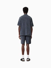 AllSaints Blue Felix Sweat Shorts - Image 6 of 7