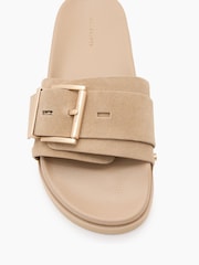 AllSaints Brown Ellie Stud Sliders - Image 2 of 5