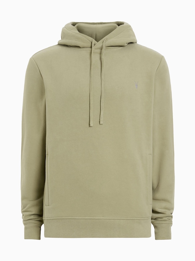 AllSaints Green 100% Organic Cotton Raven Oth Hoodie - Image 6 of 6