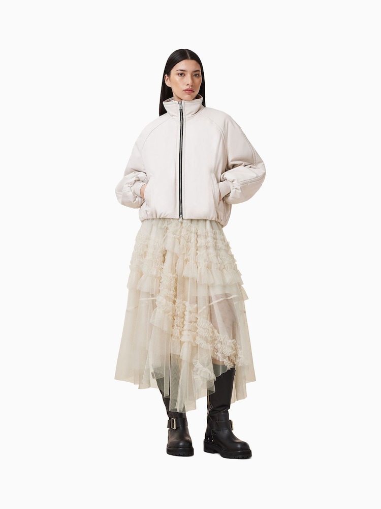 AllSaints White Jen Tulle Skirt - Image 1 of 7
