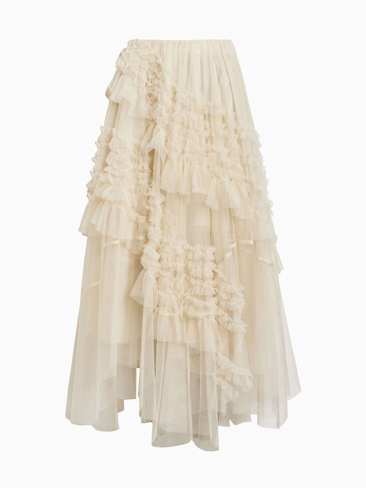 AllSaints White Jen Tulle Skirt - Image 7 of 7