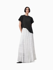 AllSaints White Eva Maxi Skirt - Image 4 of 7