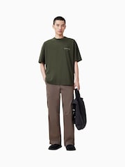 AllSaints Green 100% Organic Cotton Underground Crew Neck T-Shirt - Image 3 of 7