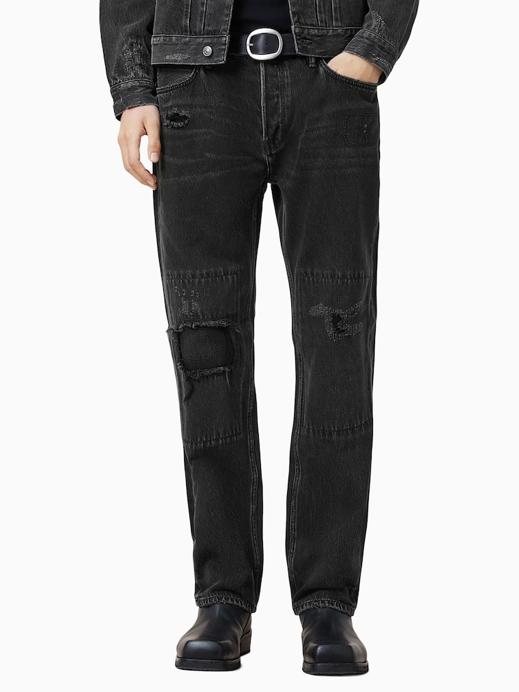 AllSaints 100% Organic Cotton Reid Repair Jeans - Image 1 of 9