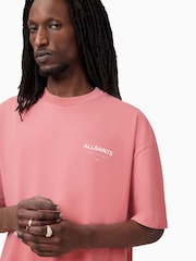 Розовый - Футболка из 100% органического хлопка с круглым вырезом Allsaints - Image 4 of 7