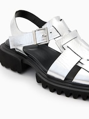 AllSaints Grey Tess Sandals - Image 4 of 5