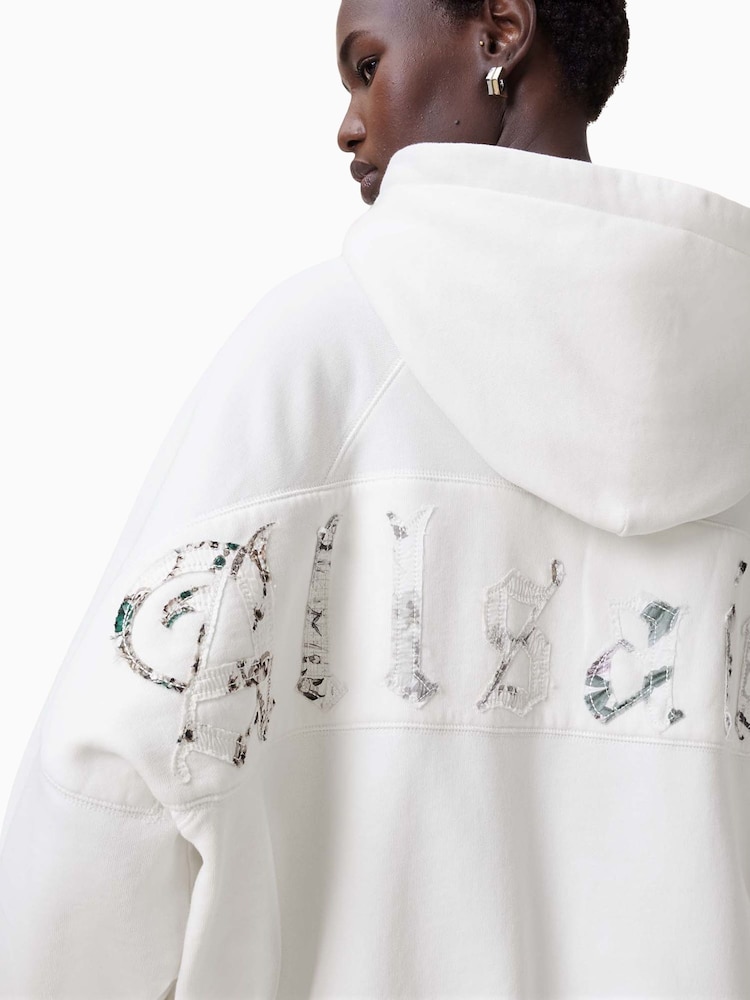 أبيض - AllSaints 100% Organic cotton Fuse Talon Hoodie - صورة 2 من 6
