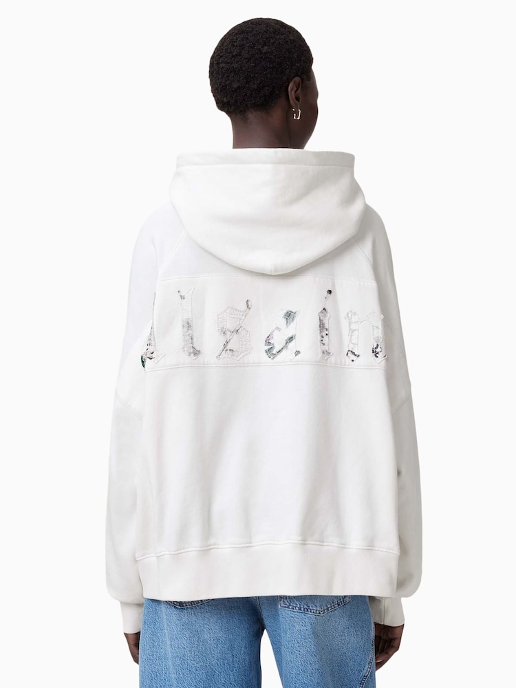 AllSaints White 100% Organic cotton Fuse Talon Hoodie - Image 5 of 6