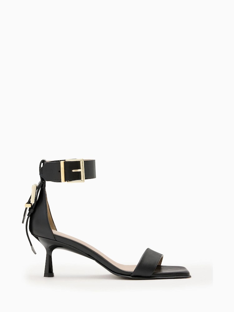 AllSaints Black Noir Low Sandals - Image 1 of 5