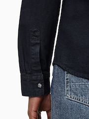 AllSaints Blue 100% Organic Cotton Gleason Shirt - Image 4 of 7