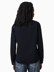 AllSaints Blue 100% Organic Cotton Gleason Shirt - Image 6 of 7