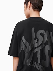Negro - AllSaints 100% Organic Cotton Orlando Etta Crew Neck T-Shirt - Imagen 3 de 6