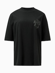 Negro - AllSaints 100% Organic Cotton Orlando Etta Crew Neck T-Shirt - Imagen 6 de 6