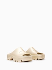 AllSaints Yellow Eclipse Sliders - Image 2 of 5